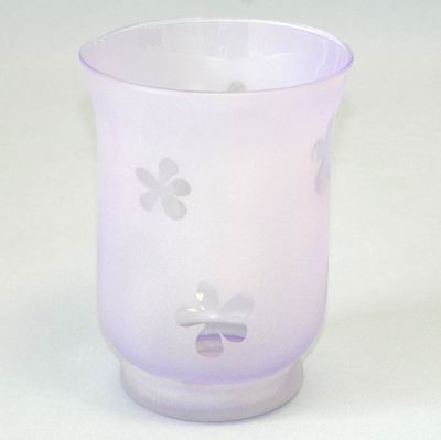 Svíčník sklo pr.11V14,5 fialová