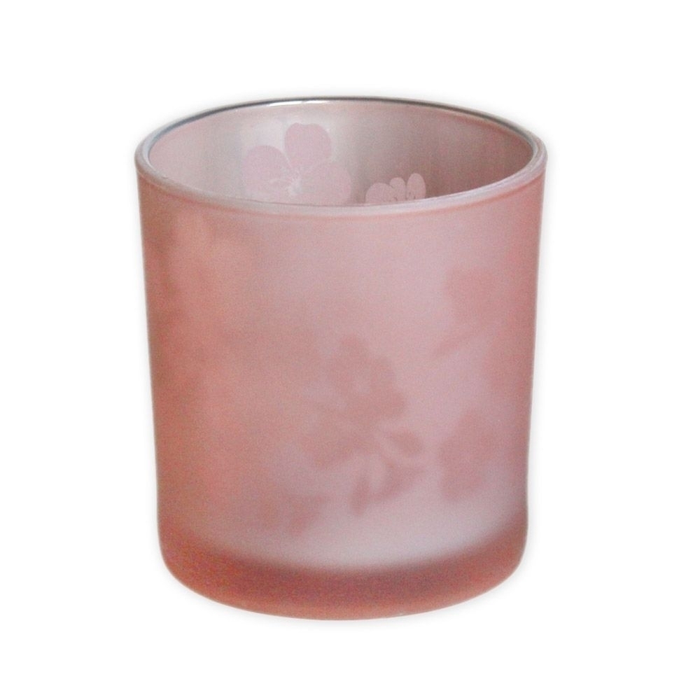 Svícen sklo pr.10V12,5cm růžová
