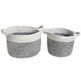 Koš textil S/2 pr.29/24cm bílá/šedá